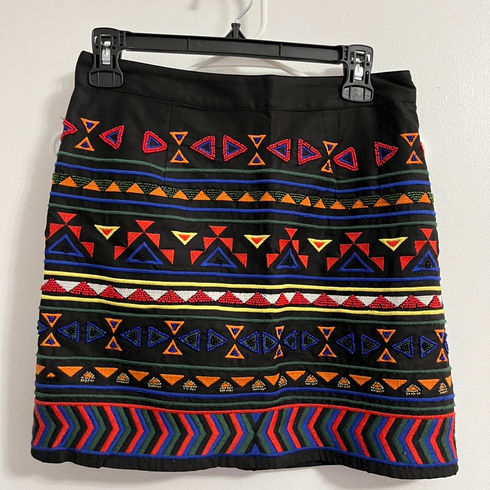 Beaded and Embroidered Funky Colorful Mini Skirt